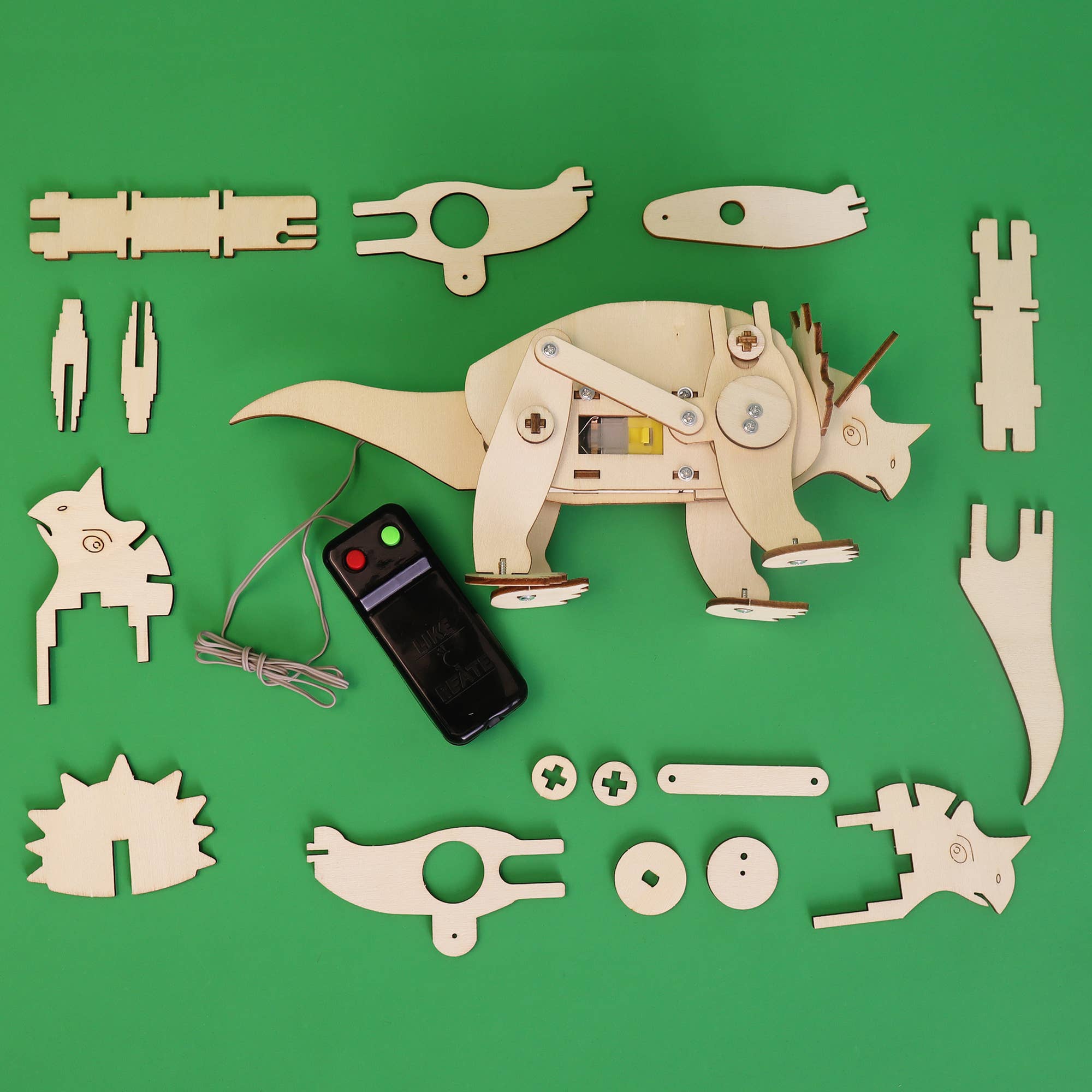 Dinosaur Robot DIY Kit - Triceratops, STEM Toy, Craft Kit