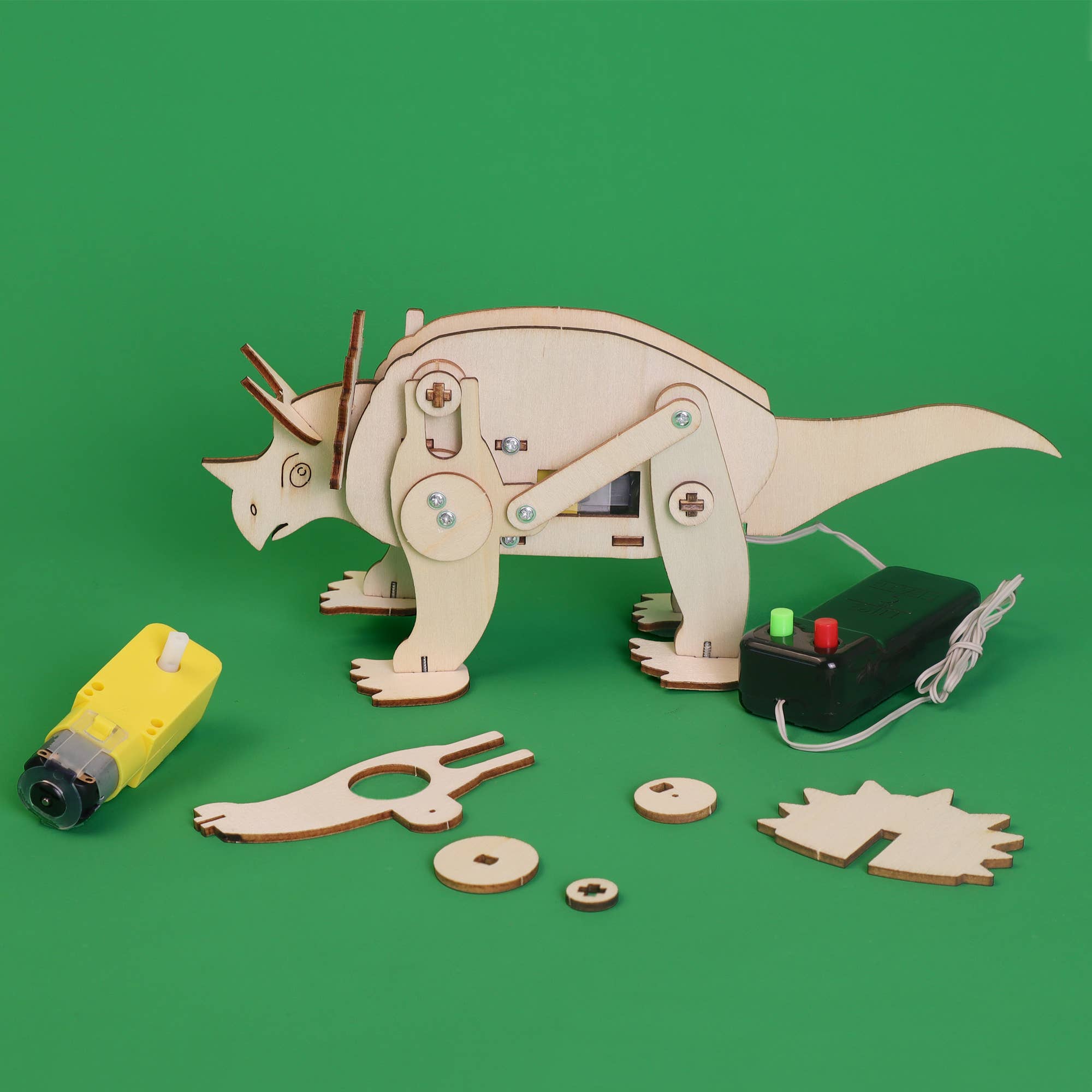 Dinosaur Robot DIY Kit - Triceratops, STEM Toy, Craft Kit