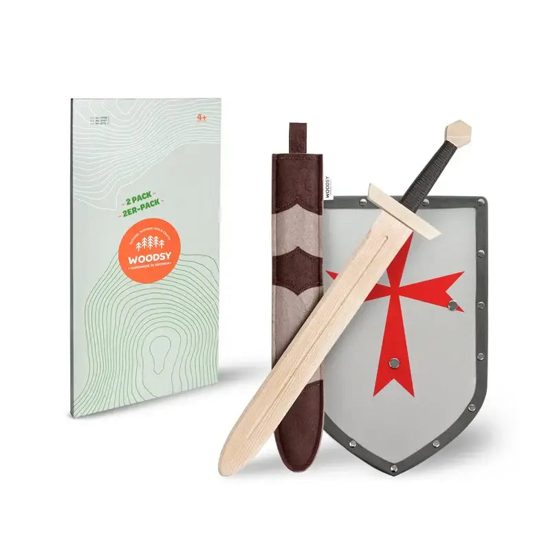 Big Double-Edged w/Sheath and Shield