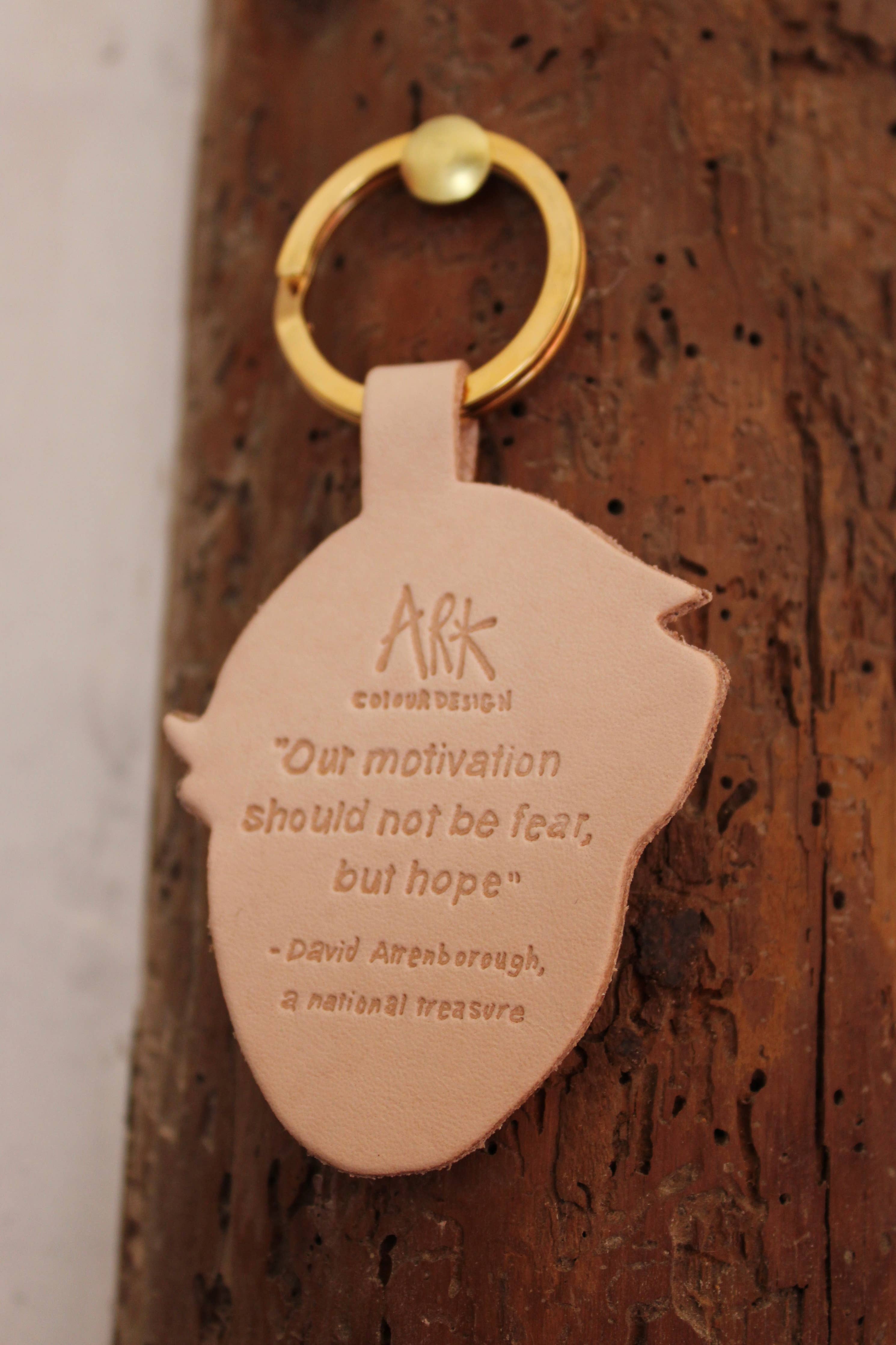 Natural Leather David Attenborough Key Fob: Natural David