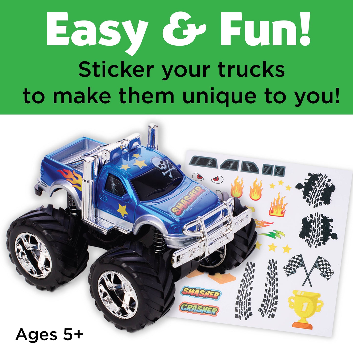Decorate 2 Monster Trucks Craft Kit for Kids