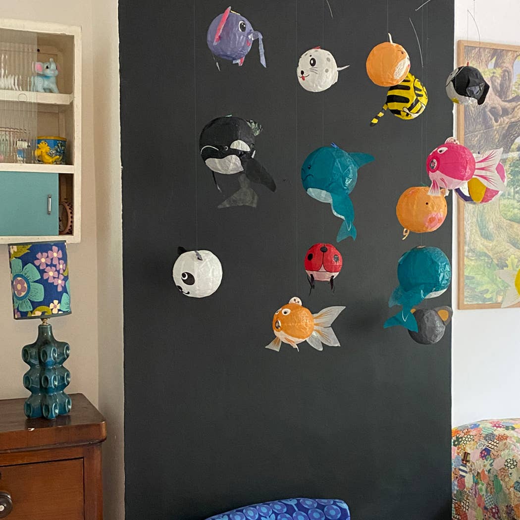 Japanese Paper Balloon - Black Whale