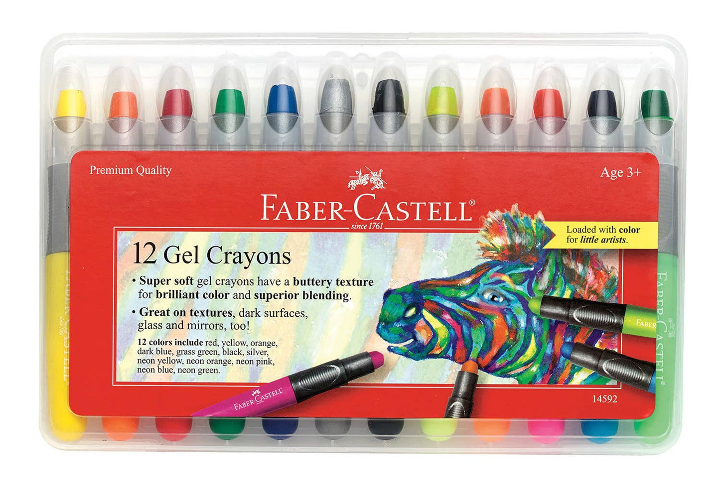 12 Super Soft Chunky Gel Crayons in Storage Case