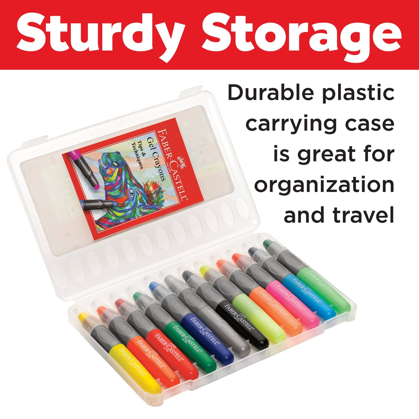 12 Super Soft Chunky Gel Crayons in Storage Case
