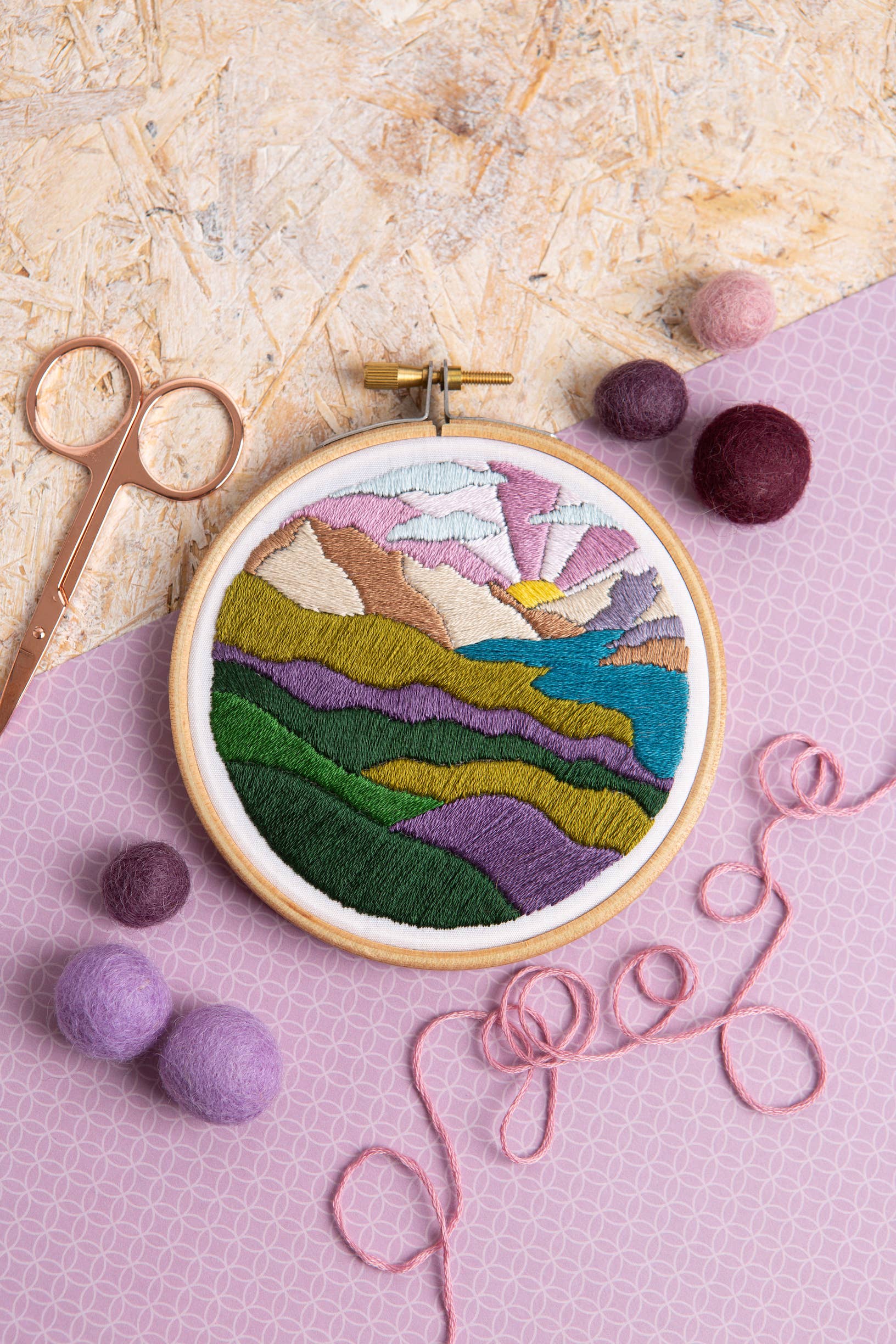 Highland Hike Mini Embroidery Kit | Complete Craft Kit for Beginners