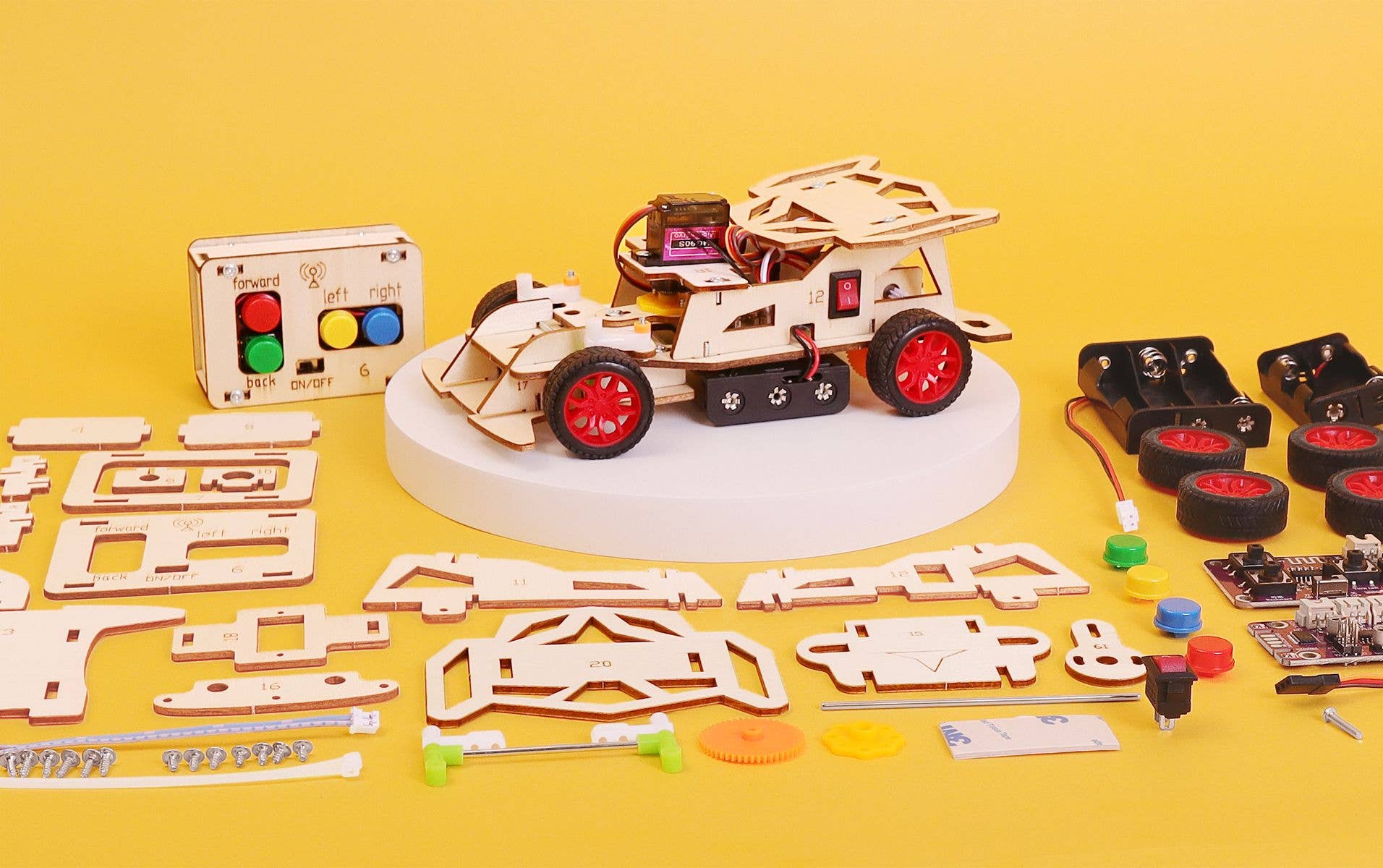 Steering Remote Controlled Car DIY Kit, Educational STEM Toy