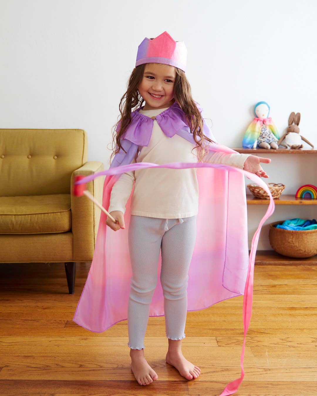 100% Silk Pink & Purple Crown