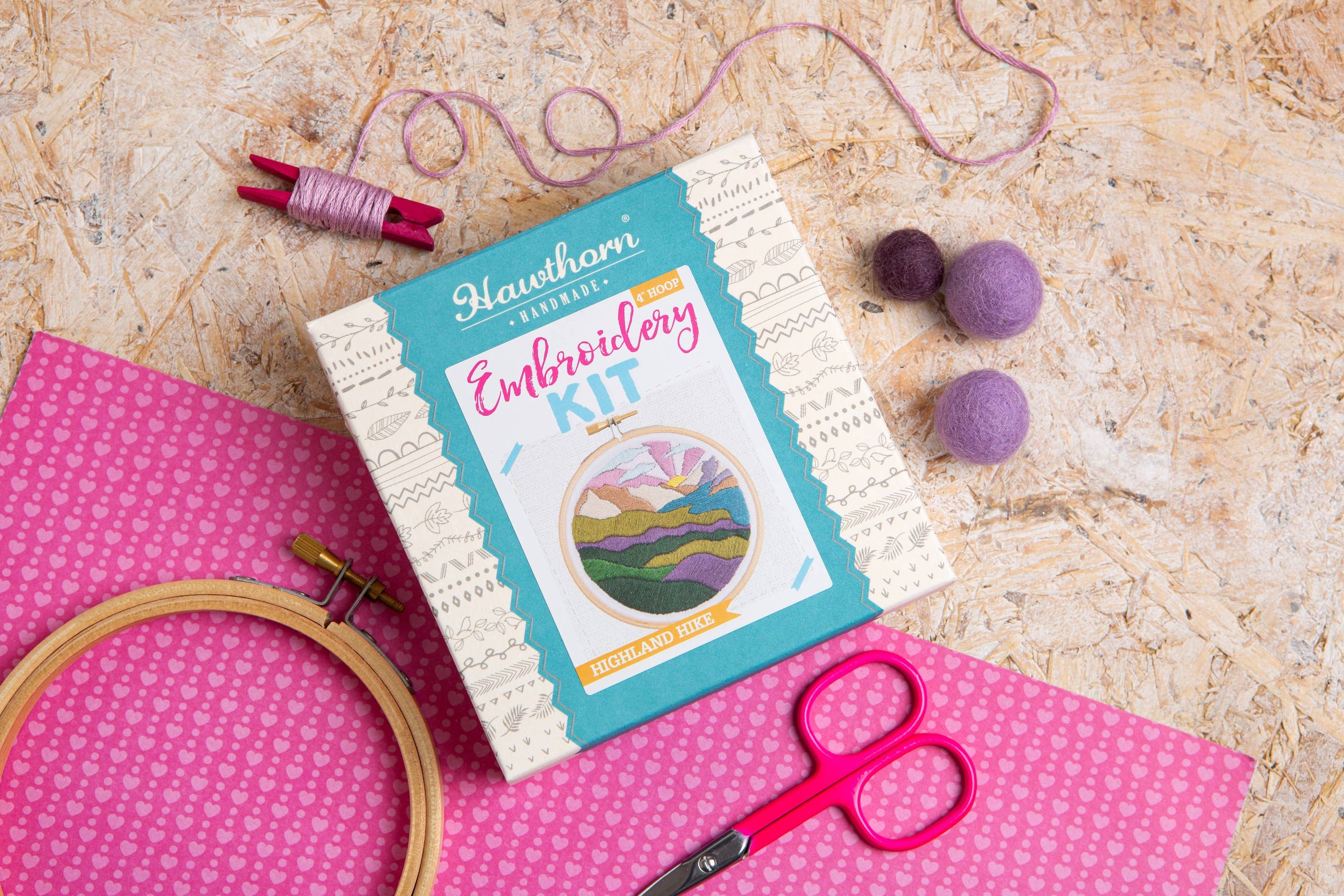 Highland Hike Mini Embroidery Kit | Complete Craft Kit for Beginners