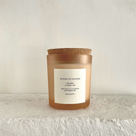 Palo Santo, Sweetgrass + Sage - Handcrafted Scented Soy Candle