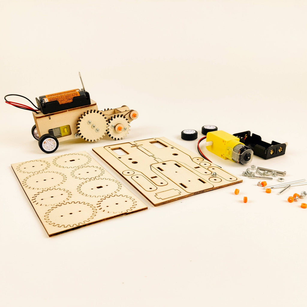 Gear Car DIY Kit, STEM Toy for Kids, Craft Kit