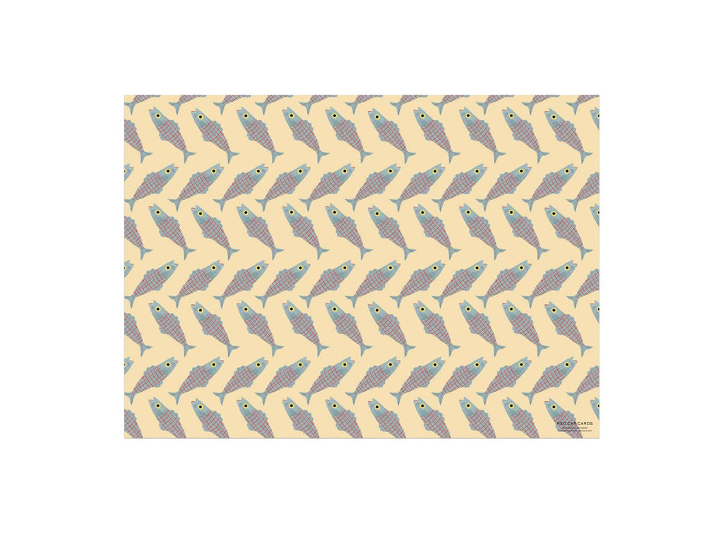 Herring wrapping paper: Rolls of 3 sheets