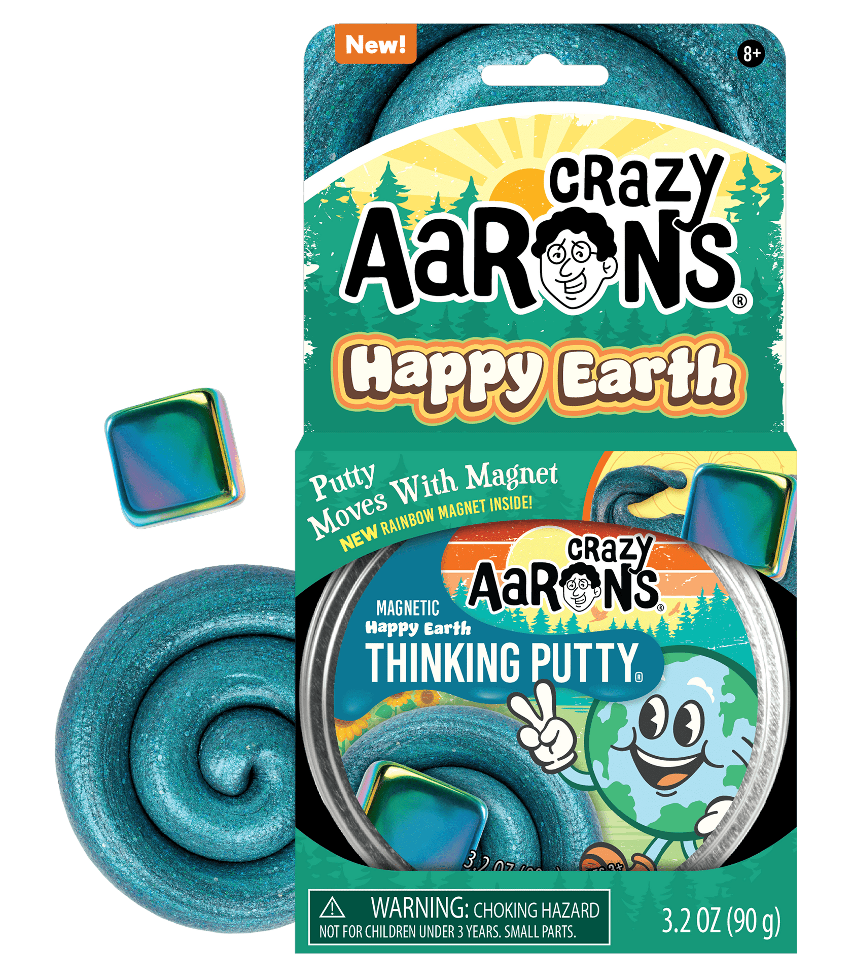 Happy Earth Magnetic Storms® - 4" Thinking Putty Tin