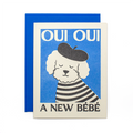 Oui Oui, a New Bébé - Risograph Card
