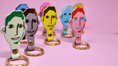 You & Me His and Her Key Fobs: Me (Female) / Cornflower