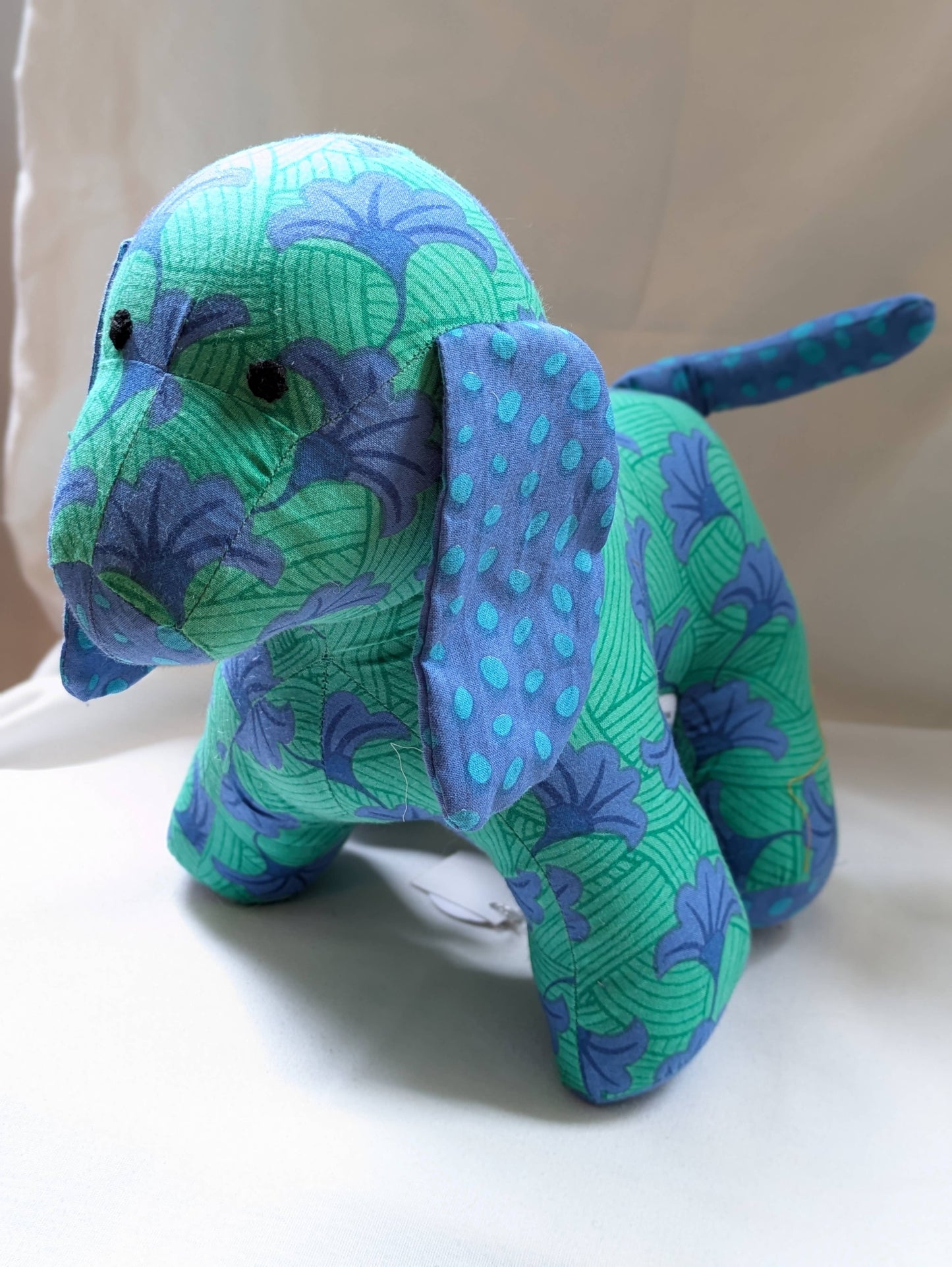 Cotton Puppy Stuffed Toy: Blue Polka Dot