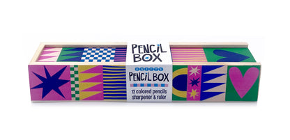 WOODEN PENCIL BOX COLORED PENCIL Set - GEO LOVE