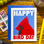 Happy Bird Day - Risograph Card
