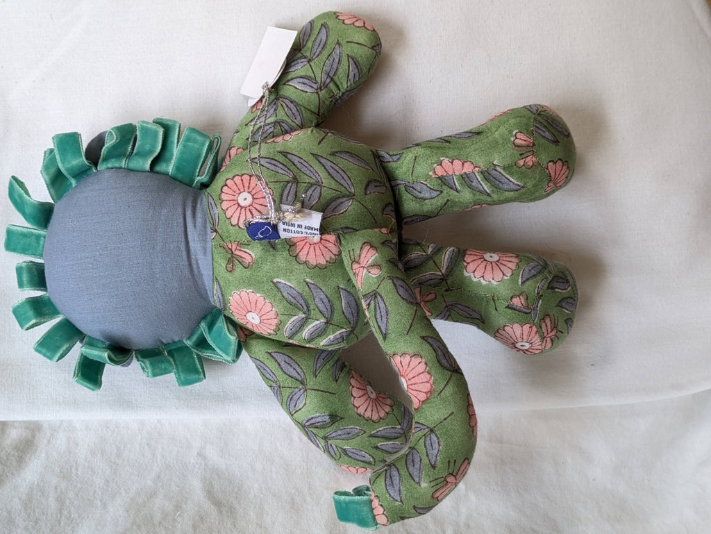 Taeoh Lion Cub Soft Toy: Lavender Green Pink Floral