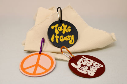 Slogan Peace Bag Tags: Lazy Like a Daisy
