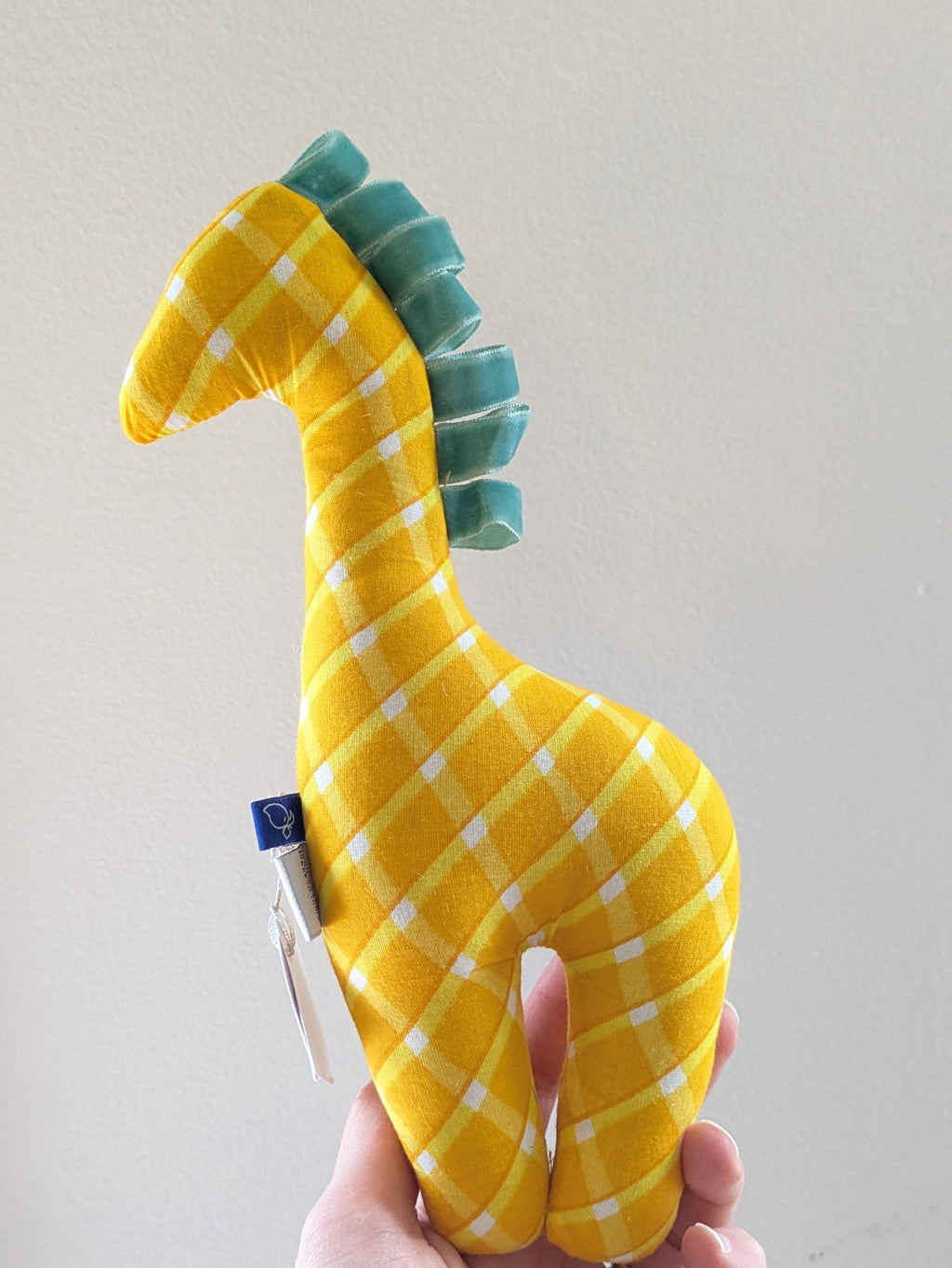Cotton Ribbon Giraffe Stuffed Toy: Yellow Pink Blue