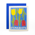 Congrats Tulips - Risograph Card