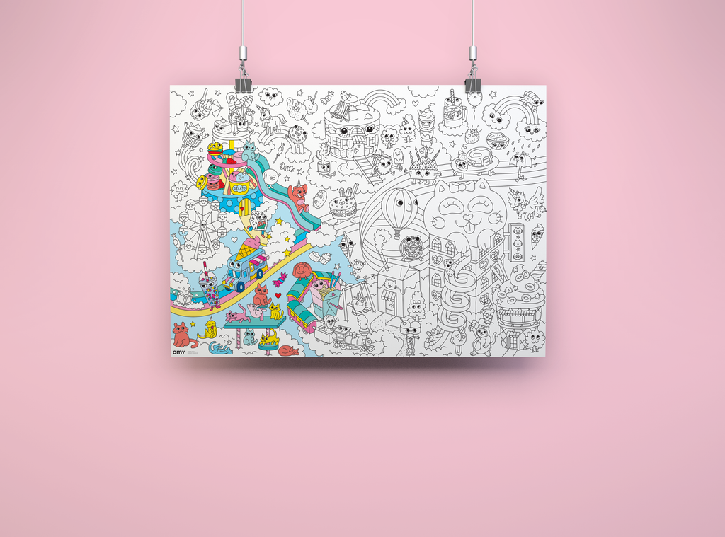Kawaii Giant Coloring Poster