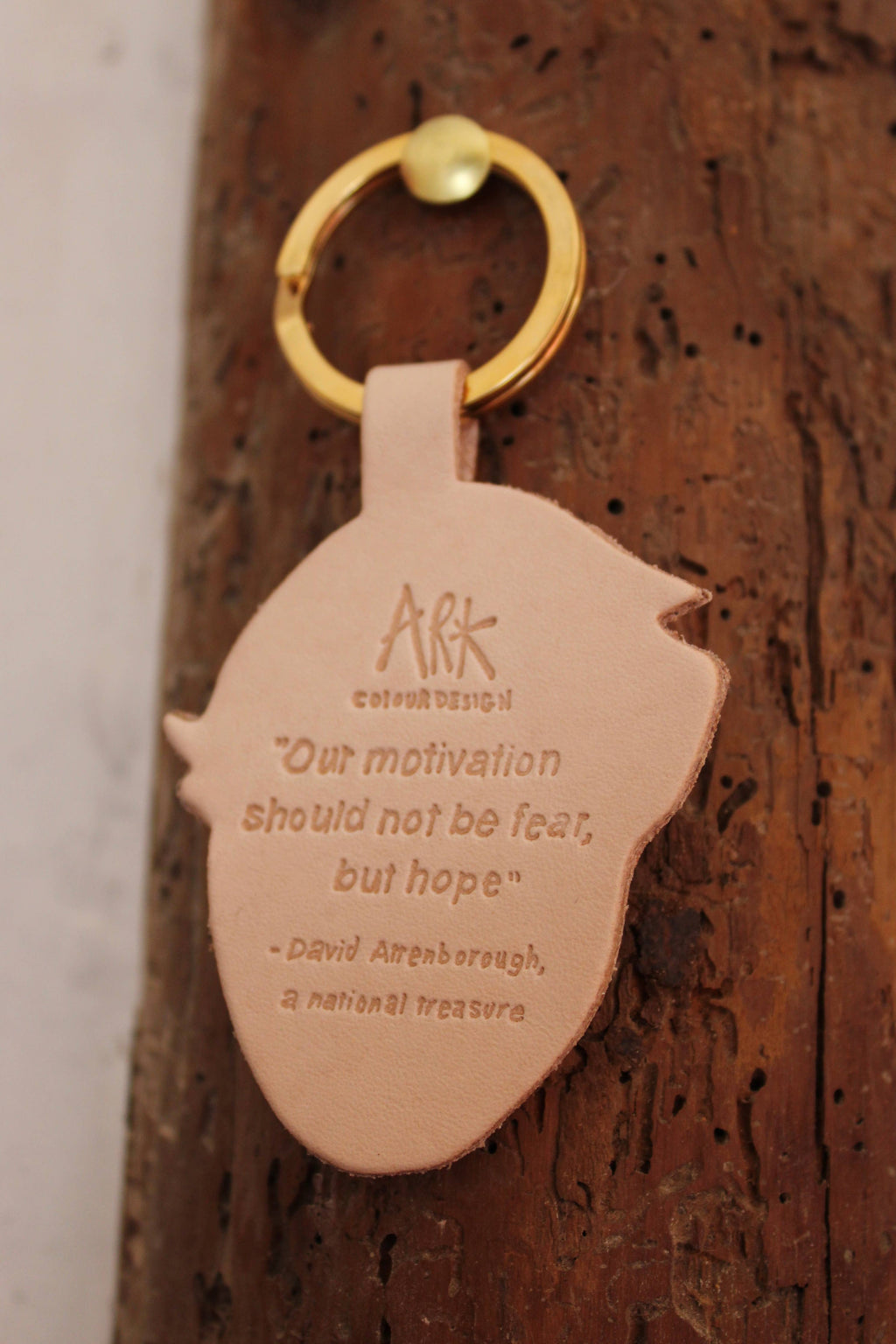 Natural Leather David Attenborough Key Fob: Natural David
