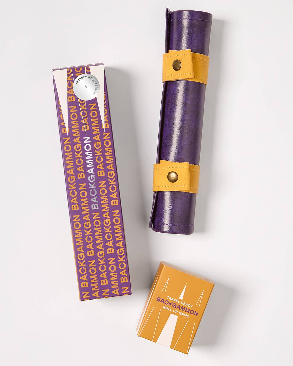 Portable Backgammon Set with Roll-Up Board