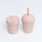 Pink Daisy Mini Smoothie Cup & Straw 200ml