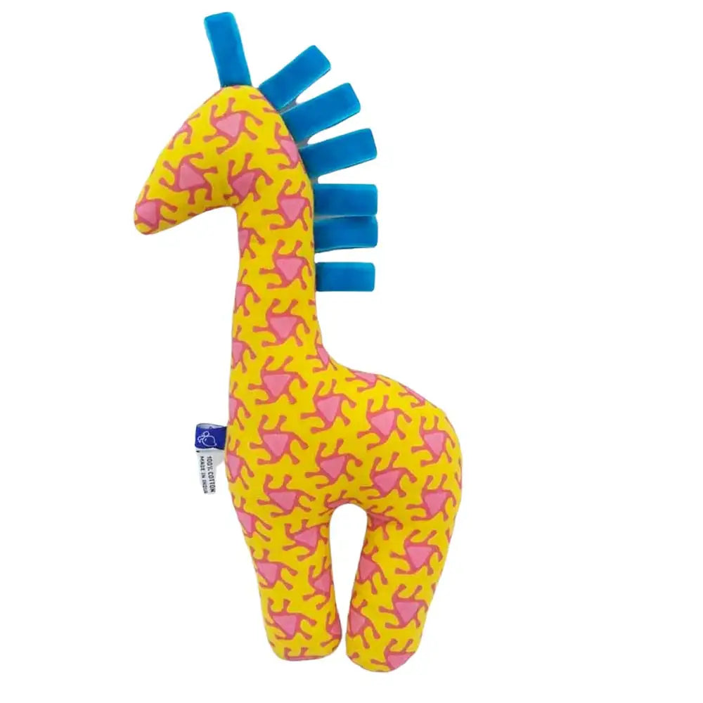 Cotton Ribbon Giraffe Stuffed Toy: Yellow Pink Blue