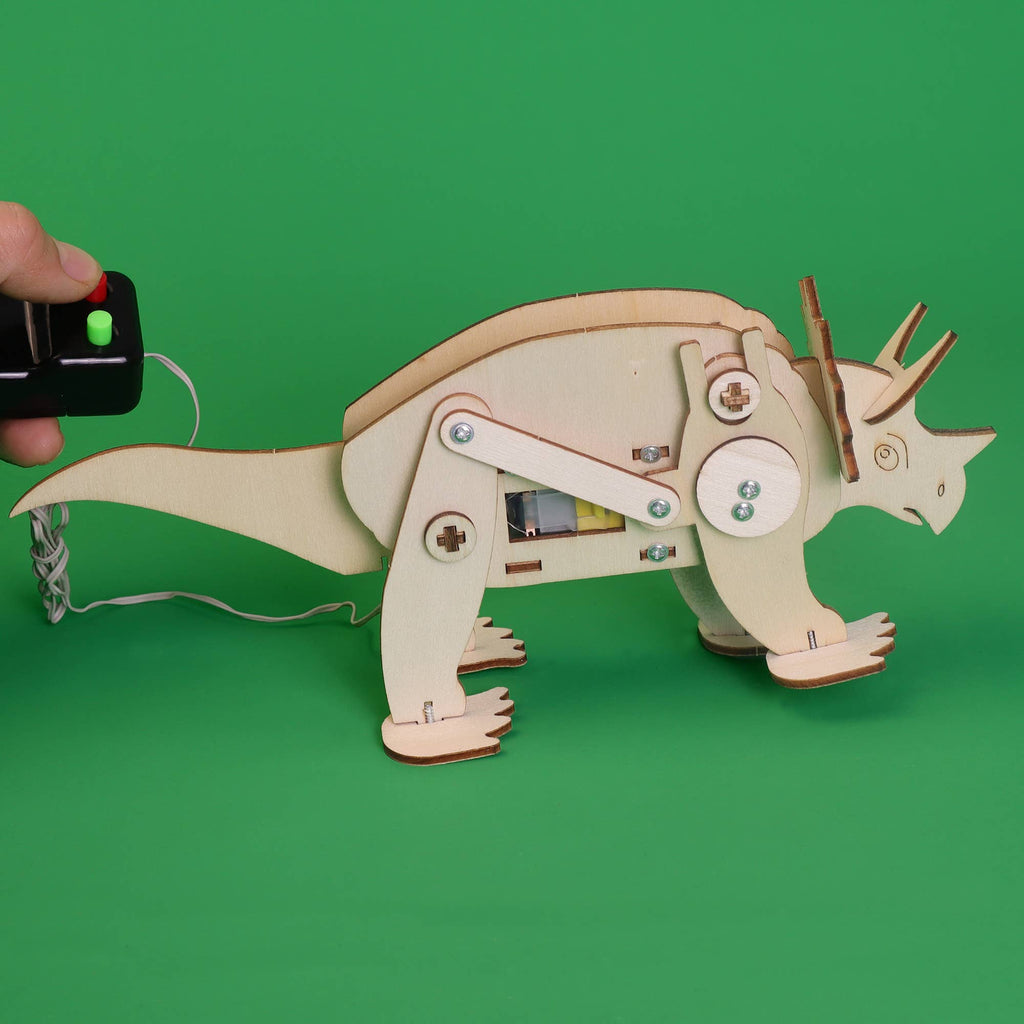 Dinosaur Robot DIY Kit - Triceratops, STEM Toy, Craft Kit