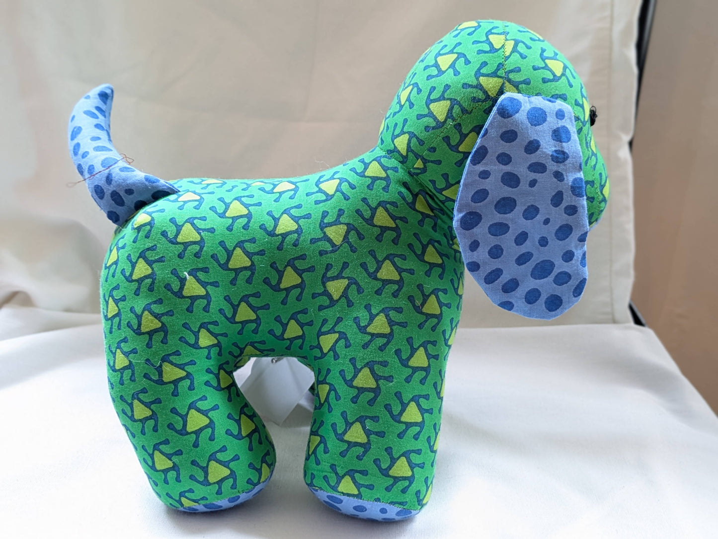 Cotton Puppy Stuffed Toy: Blue Polka Dot
