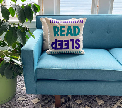 Conundrum Pillow Cover - Sleep/Read: Outer Case Only / Teal + Purple