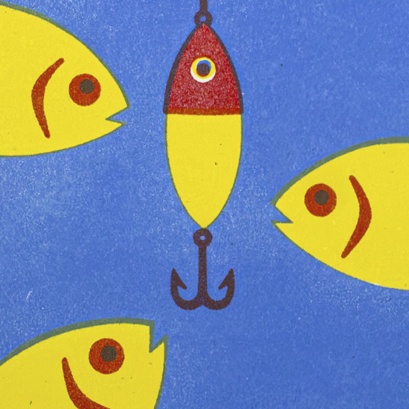 Happy Fishin' Birthday - Risograph Card