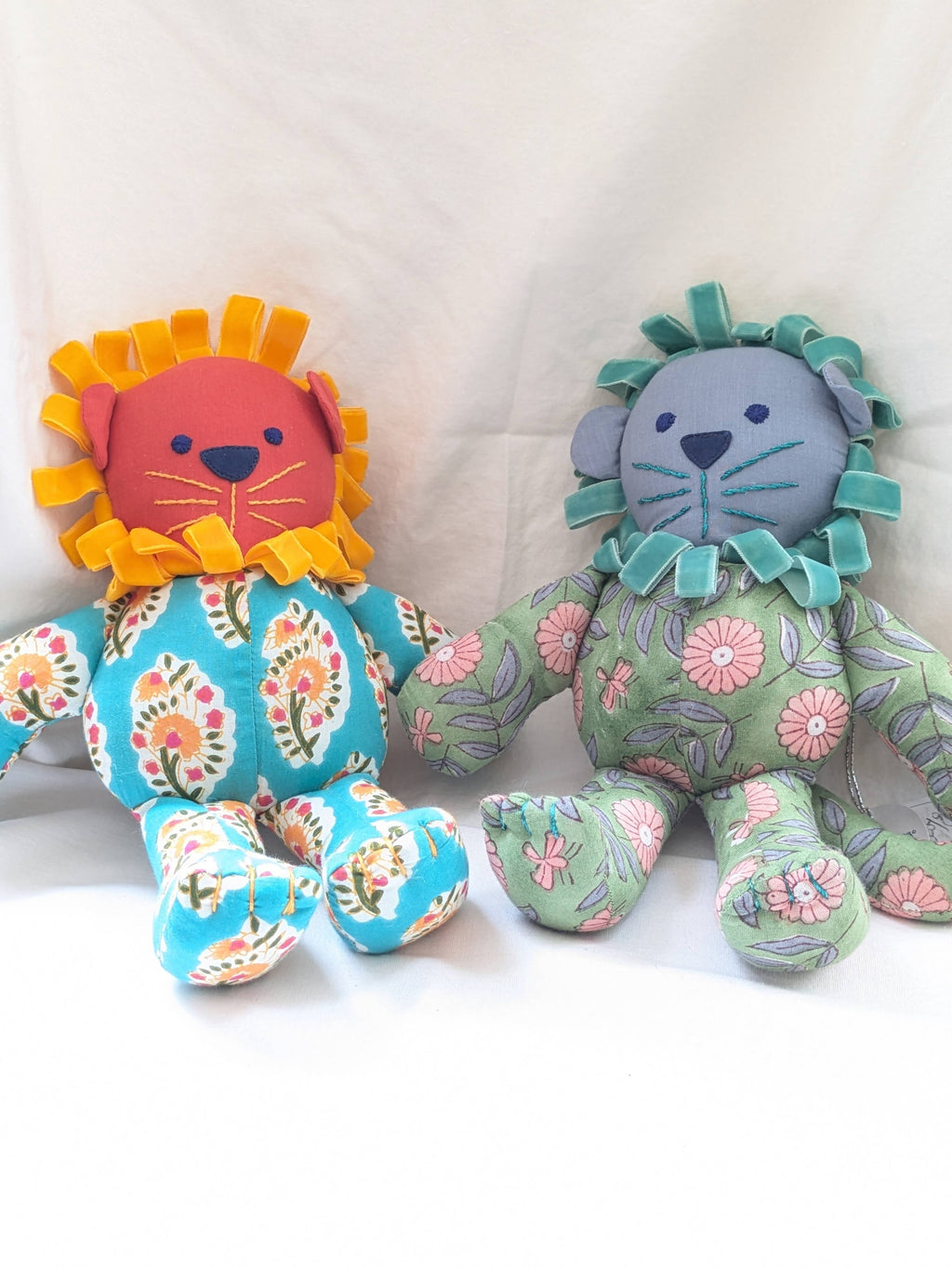 Taeoh Lion Cub Soft Toy: Lavender Green Pink Floral