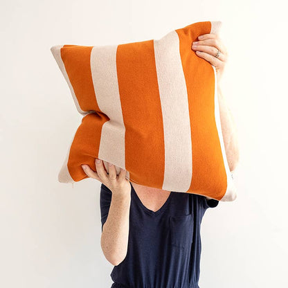 Cotton Knit Throw Pillow/Cushion Cover - Enkel Burnt Orange