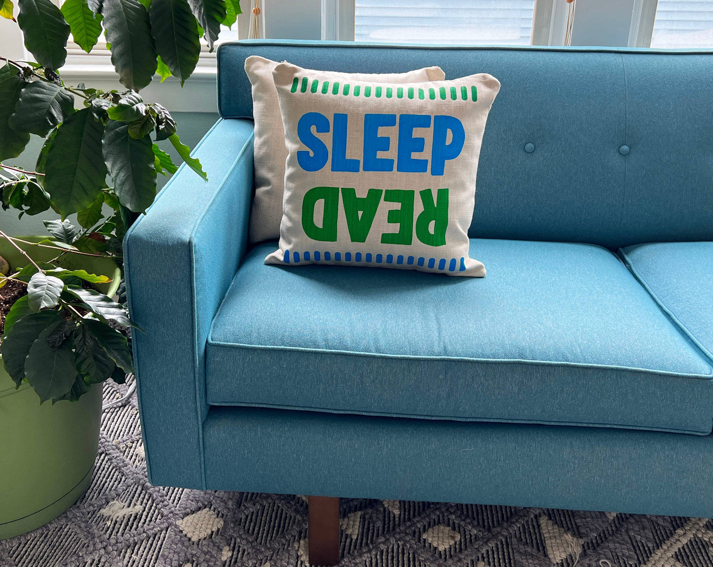 Conundrum Pillow Cover - Sleep/Read: Outer Case Only / Blue + Green