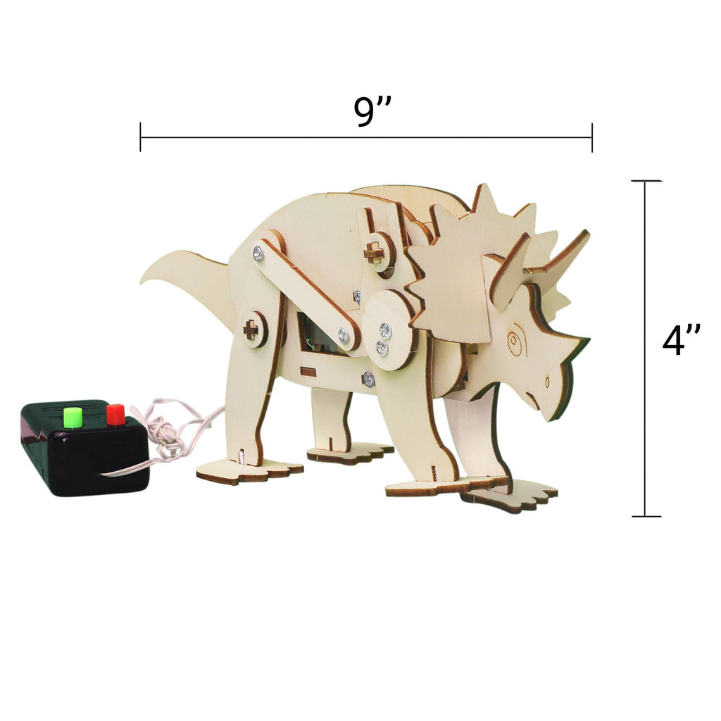 Dinosaur Robot DIY Kit - Triceratops, STEM Toy, Craft Kit