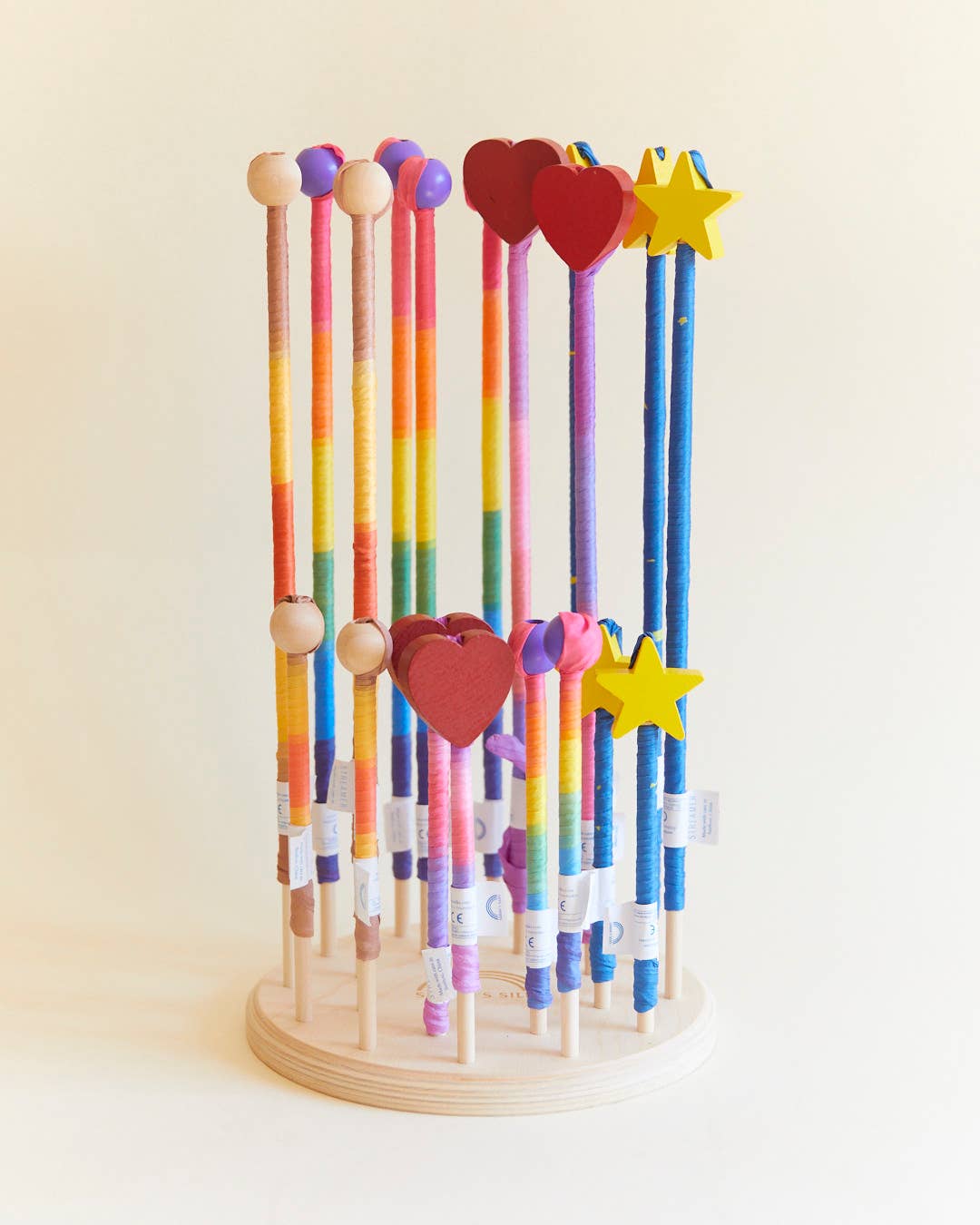 Silk & Wood Wand for Dancing, Dress Up & Pretend Play - Star