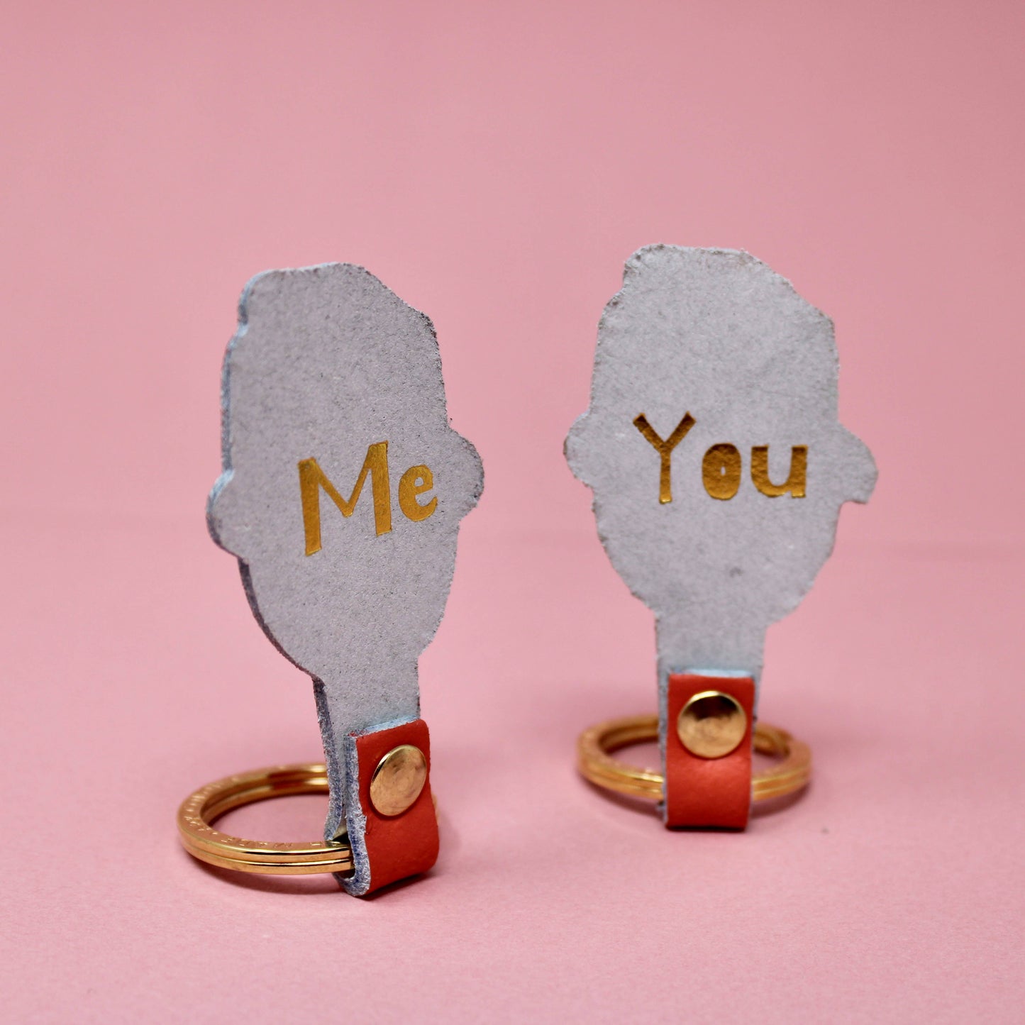 You & Me His and Her Key Fobs: You (Male) / Coral