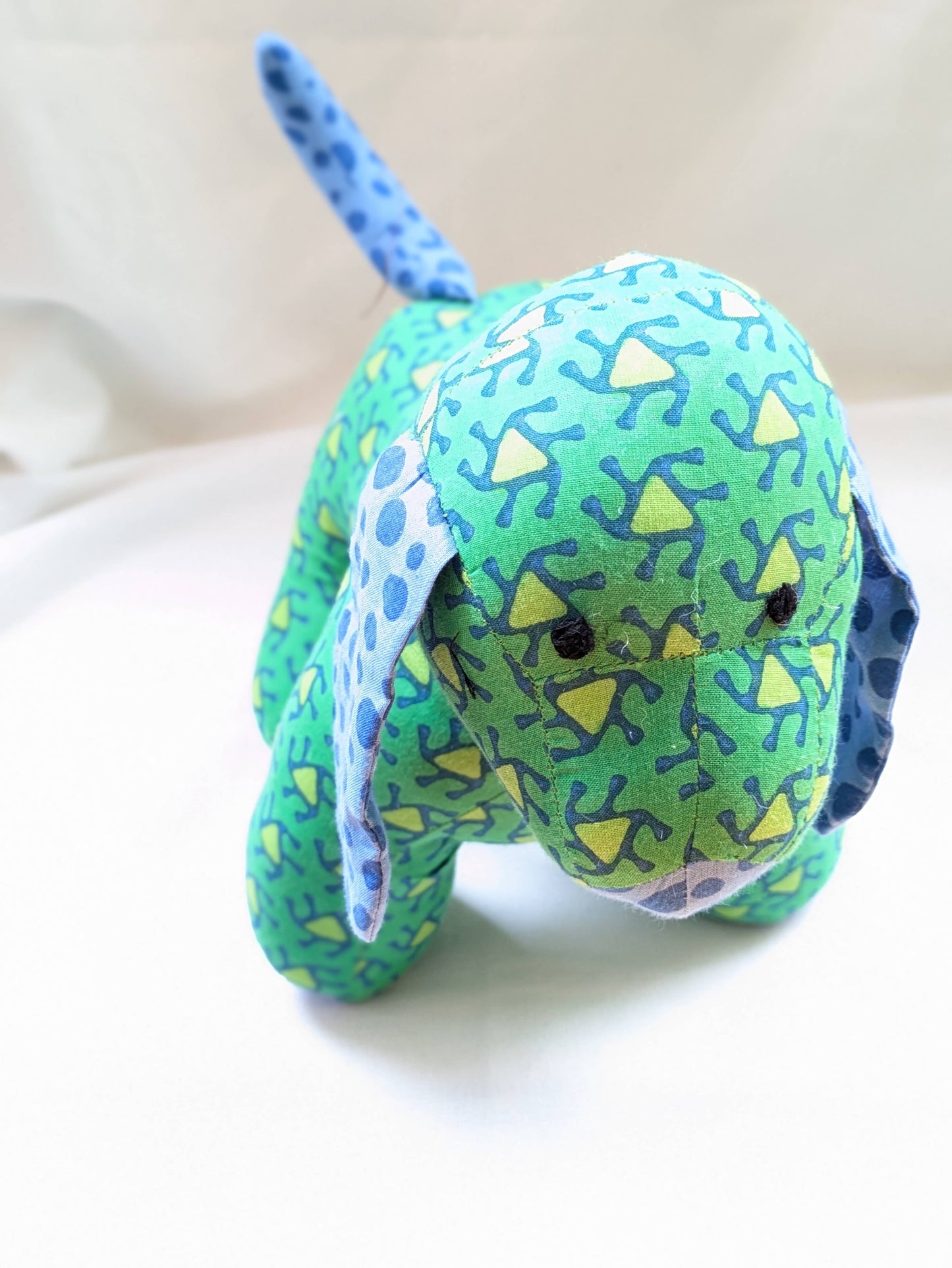 Cotton Puppy Stuffed Toy: Blue Polka Dot