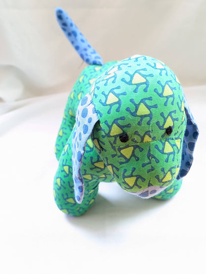 Cotton Puppy Stuffed Toy: Blue Polka Dot