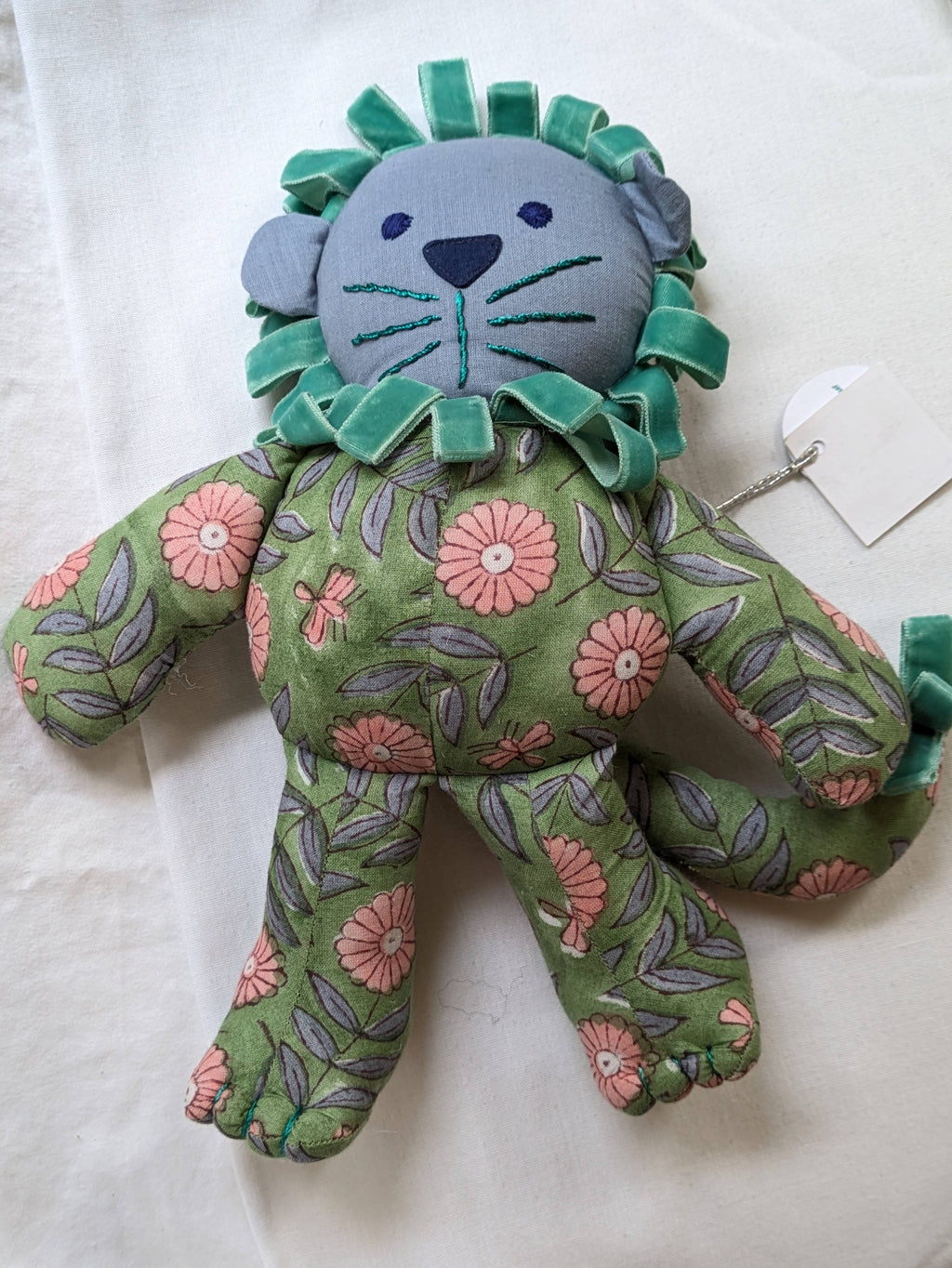 Taeoh Lion Cub Soft Toy: Lavender Green Pink Floral