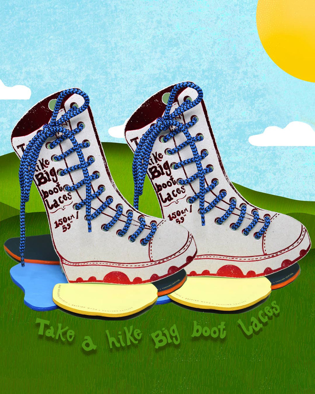 Big Boot Laces: Blue/Black