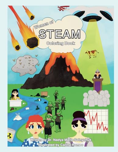 60 Women of STEAM: Coloring book for all ages!: Women of STEAM (Science, Technology, Engineering, Arts, and Mathematics) - Coloring book cover image