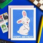 Happy Birthday Bunny - Risograph Card