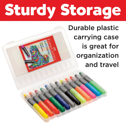 12 Super Soft Chunky Gel Crayons in Storage Case