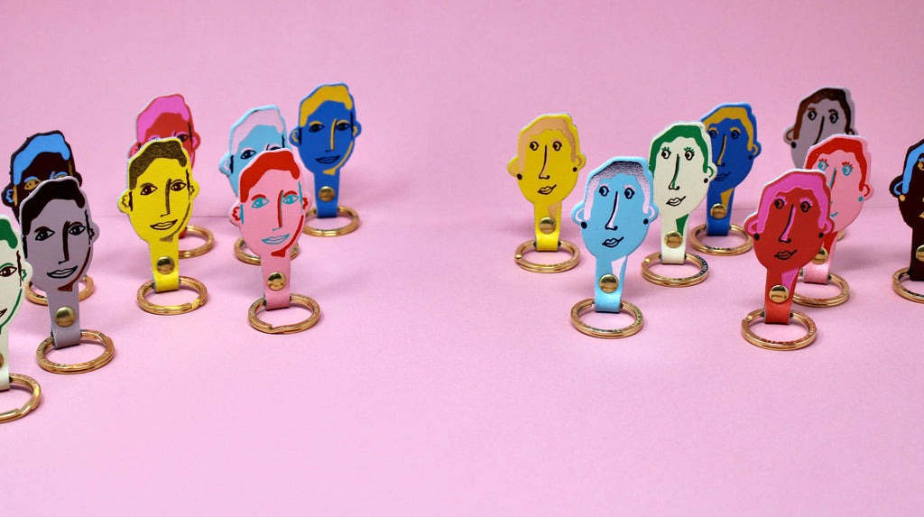 You & Me His and Her Key Fobs: You (Male) / Coral