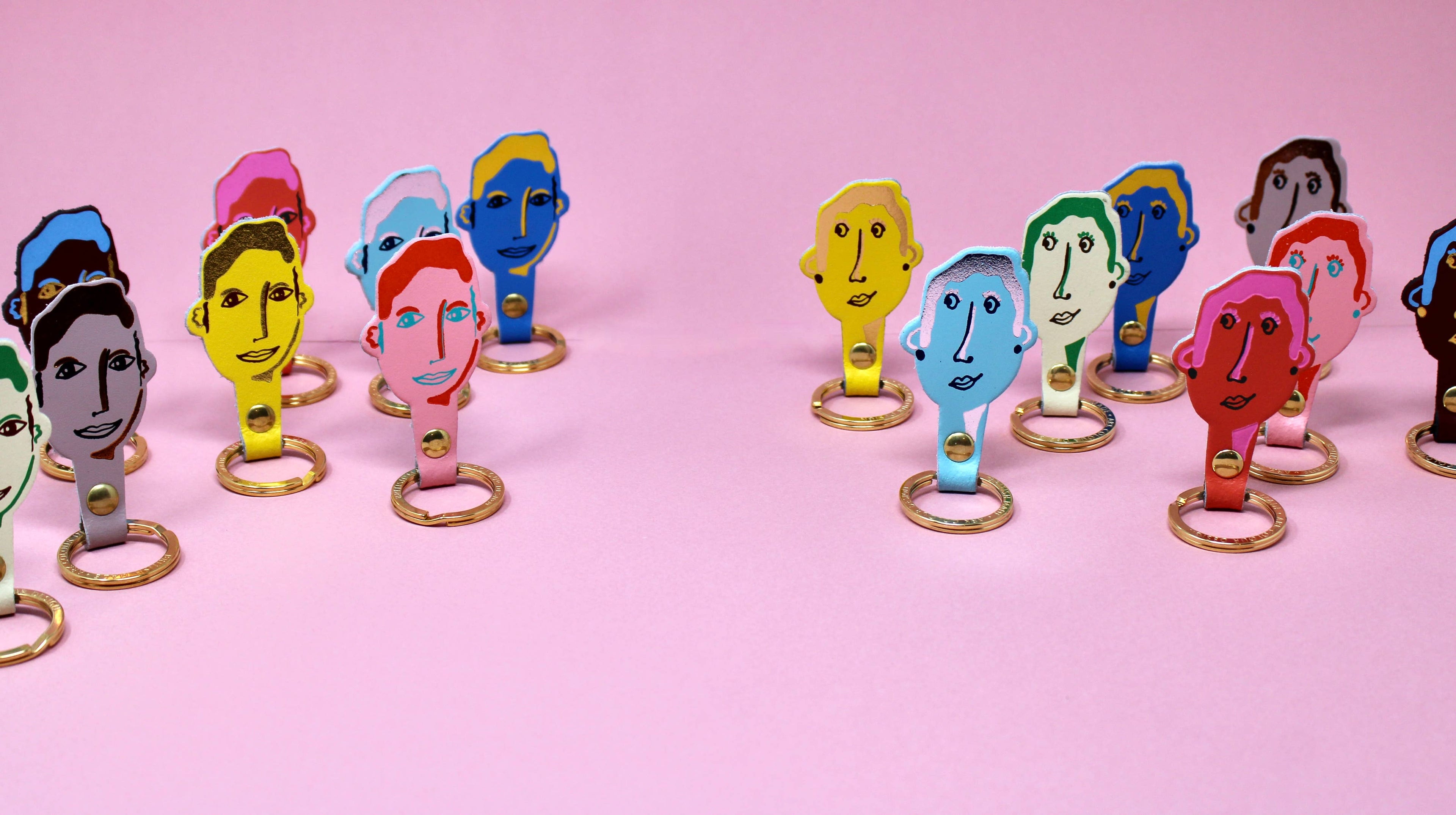 You & Me His and Her Key Fobs: You (Male) / Coral