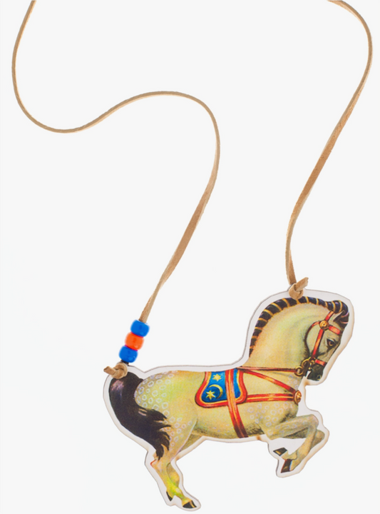 Oversized Lightning Horse Necklace